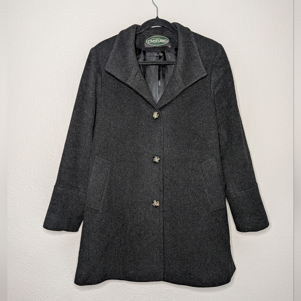 Overland Womens Dark Gray Loro Piana Wool Quiet Luxury Heritage Pea Coat 4